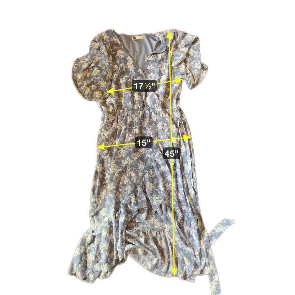 SO Women's Blue Floral Midi Dress XL - Picture 5 of 5